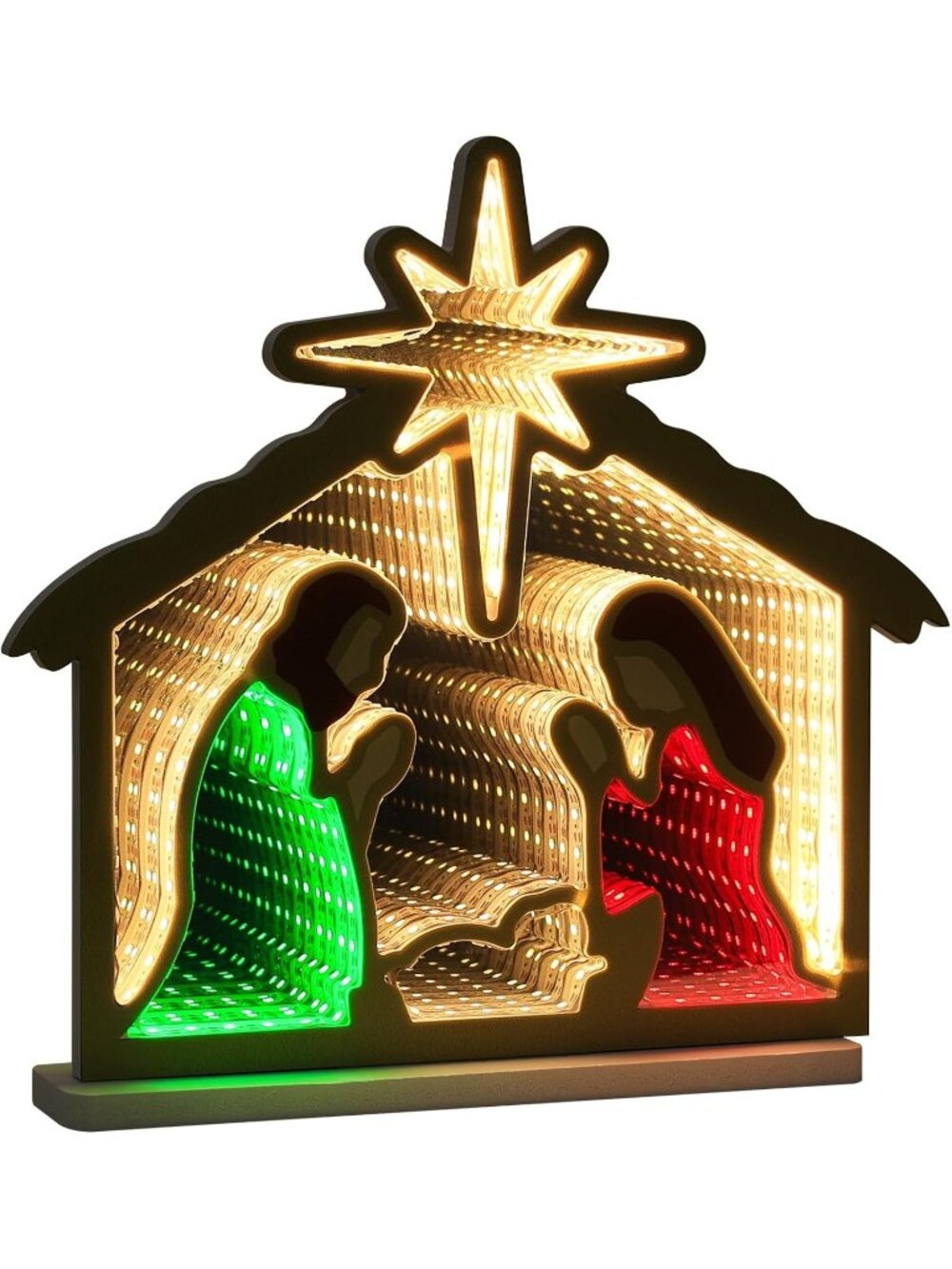 🎃 Nativity Scene Infinity Mirror Tunnel Light Halloween Inflatable Yard Decor
